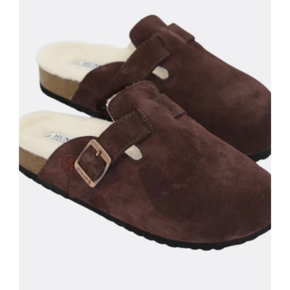 Spain Plakton Blogg Clogs adjustable side buckle shearling/fur-lined $120 NWT 6